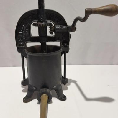 Antique 1883  Enterprise Manufacturing Company Cast Iron Sausage Stuffer, Lard Press and Fruit Press