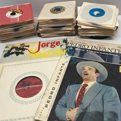 Retro Spanish LPs and 45s Vinyl Records Impressive Large Lot of About or Plus 170 