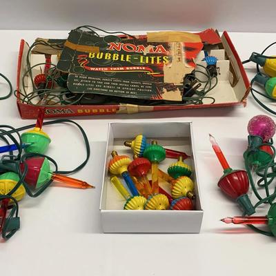 NOMA Nostalgic 7 Vintage Bubble Candle Christmas String Lights with and without Box Rare 