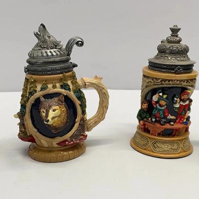 Beer Stein Trinket Holder Collection of 4 Nini Mini Artistic Motif