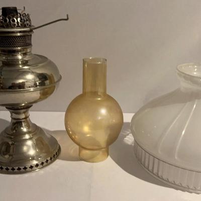 Antique RAYO Oil Lamp Silver Clear Glass Chimney- PATENT NOV. 20 1894 (1905)