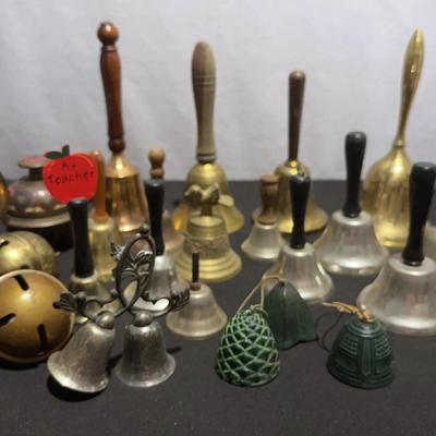 Vintage and Modern Brass & Metal Bells Mixed Variety Large lot SEE DESCRIPTION