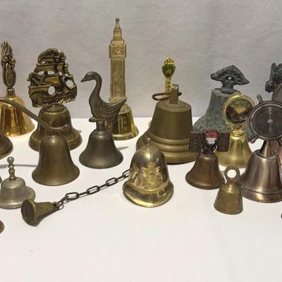 Vintage and Modern Brass & Metal Bells. Mixed Variety of School, Cow, Jingle, Altar, Dinner,  Boho 
