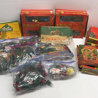 Vintage Christmas Lights C7s, Flowers, Lanterns, Cardinals, Bells, Presents SEE DESCRIPTION