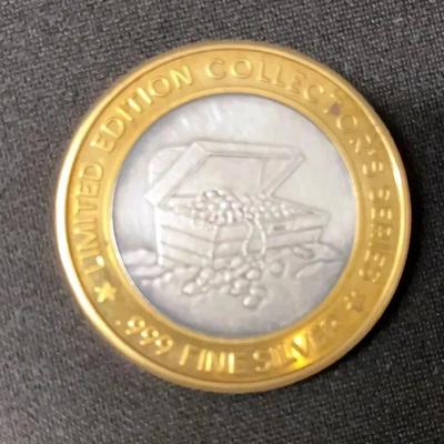 .999 Fine Silver Limited Edition Treasure Bay Casino Gaming Collector Token   +SB