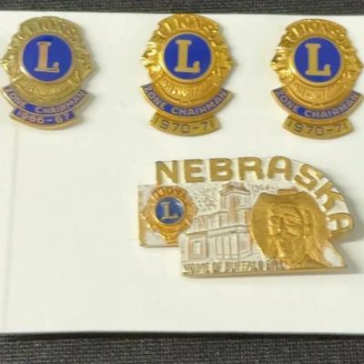 Vintage Lions Club International Lapel Pins Set of 1/10 Gold Filled  SEE DESCRIPTIONS