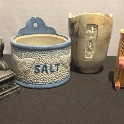 Antique Mid-Century to Modern Pottery Featuring a Salt Crock, Shawnee Pottery +MORE SEE DESCRIPTION