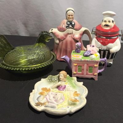 Mid Century - Modern Porcelain Collectables - Indiana Hen on a Nest and more SEE DESCRIPTION