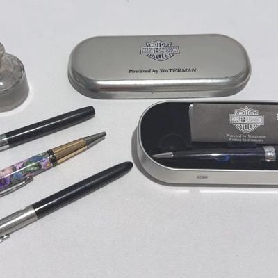Vintage Writing Instruments Waterman Harley Davidson Racing Blue Flame Pen and more SEE DESCRIPTION