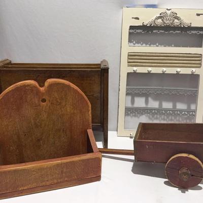 Vintage Farmhouse Primitive Wood Artifacts Lot