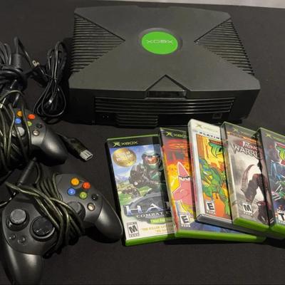 Microsoft Xbox Console with Controllers and 5 Games   +