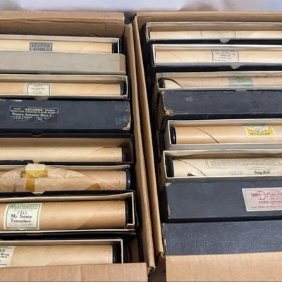 Vintage Player Piano Rolls Consisting of QRS, Edison, Universal, Majestic, Rysthmodik and More