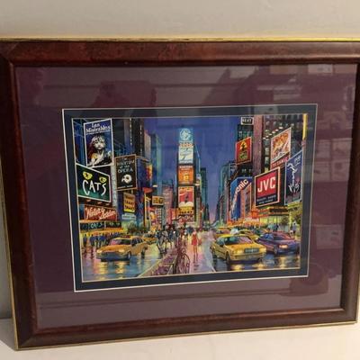 Artwork Titled "Times Square" New York City Print Signed by Roustam Nour   