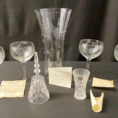 Princess House and Lenox Crystals Vases, Princess House Crystal Stemware and Cut Crystal Bell