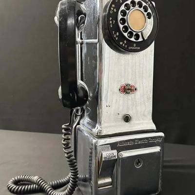 Rare Vintage 1940-50s Automatic Electric Company Rotary Dial Payphone   