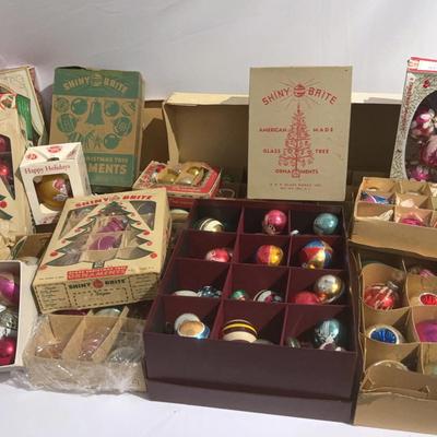 Over 200 Vintage Shiny Bright, Germany and Poland Glass Ornaments  - Retro Nostalgic Collectibles!