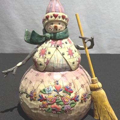 Jim Shore 2003 Winter's Warmth Snowman with Broom Heartwood Creek 112249