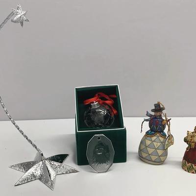 Waterford Silver Star Ornament Stand and Czech Republic Crystal Christmas Ball SEE DESCRIPTION