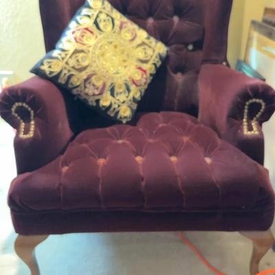 BN300 Vintage Deep Maroon Wing-Back Chair #1