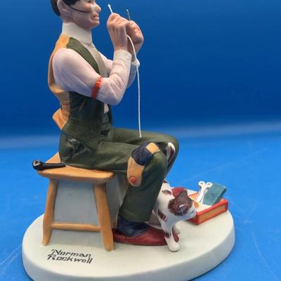 BN322 Man Threading A Needle By Norman Rockwell 