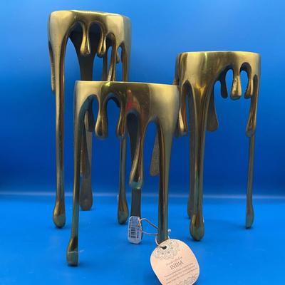 BN256 Tall Dripping Metal Candle Holders