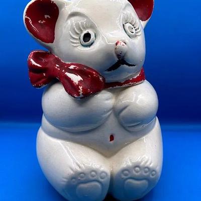 BN363 Circa 1950s Ceramic Bear Cookie Jar 
