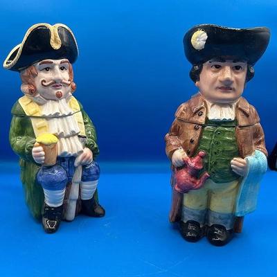 BN136 2 Ceramic Toby Jug Soldier Beer Steins 