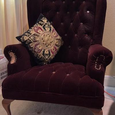 BN301 Vintage Deep Maroon Wing-Back Chair #2