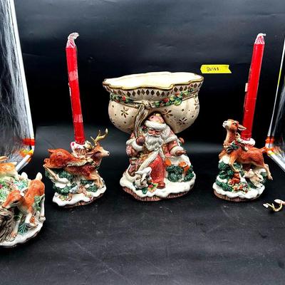 BN188 Fitz and Floyd Snowy Woods Santa Compote & More!