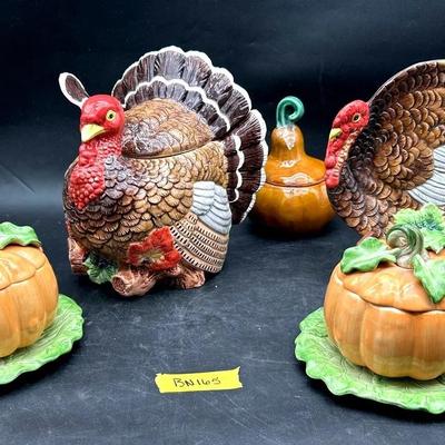 BN165 Thanksgiving: Fritz & Floyd Turkeys & Pumpkins