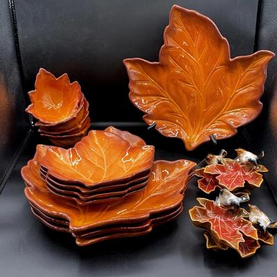 BN446 Fall Autumn Dishes & Bird Bowls