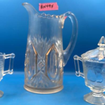 BN495 Glass Pitcher with Sugar/creamer Set