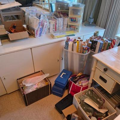 Crafting items, wrapping papers, greeting card collection, etc