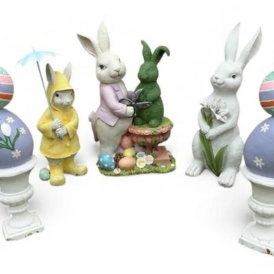Easter Bunnies & Eggs Lawn Decor Plaster & Resin?
