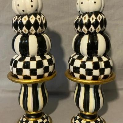 MacKenzie-Childs Tabletop Stacking Pumpkins Set of 2 14.75"h