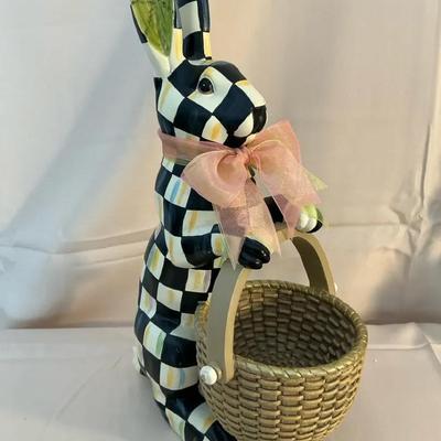 #2 MacKenzie-Childs Courtland Check Rabbit With Nantucket Basket 