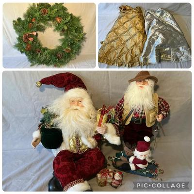 Santas, Wreath, & Tree Skirts