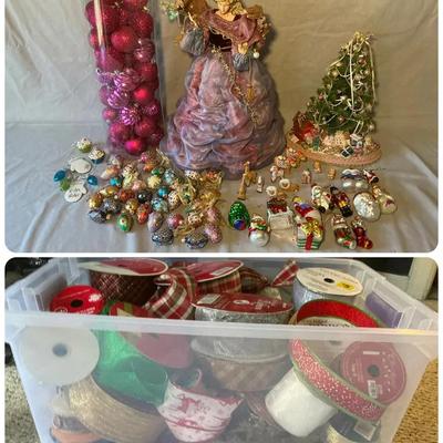 Pink & Pastel Christmas Decor incl. Glass Ornaments, Ribbon