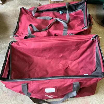 Set Of Two Balsam Hill Holiday Storage Bags On Wheels 