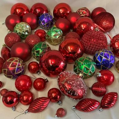 Red, Green, Purple Ornaments Galore 