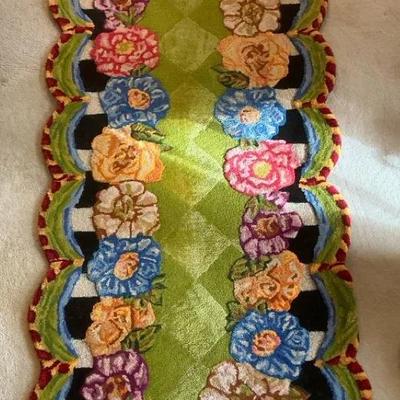MacKenzie Childs Cutting Garden Wool Runner Rug 2'8" x 8'