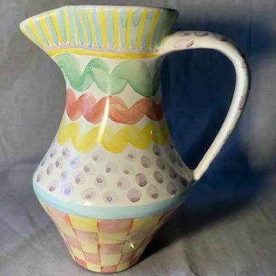 MacKenzie Childs Aurora Pitcher 9.5"h