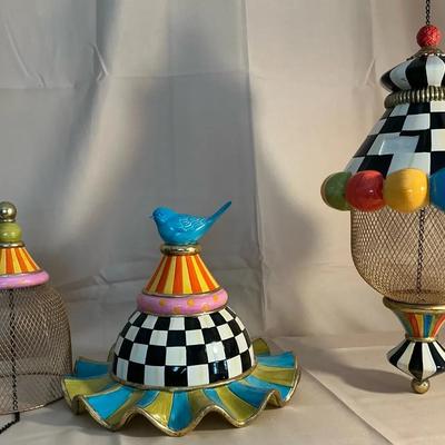 MacKenzie-Childs Courtland Check Outdoor bird Feeders 