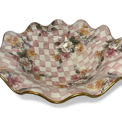 MacKenzie-Childs “Honeymoon Rose Pedal” Lemon Curd Bowl (17 Inch)
