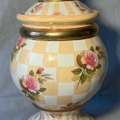 MacKenzie Childs Orange Marmalade Urn Canister 14.75"h