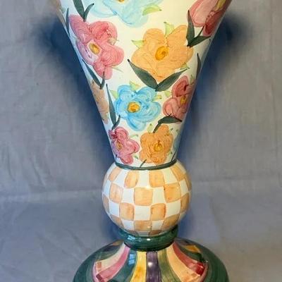 MacKenzie Child Painted Garden Large Vase 12.5"h