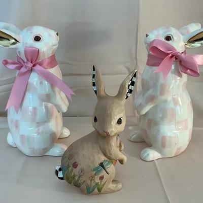 MacKenzie-Childs Poplar Ridge And Rosy Check Bunnies 