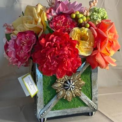 MacKenzie-Childs Sunburst Flower Fake Planter 