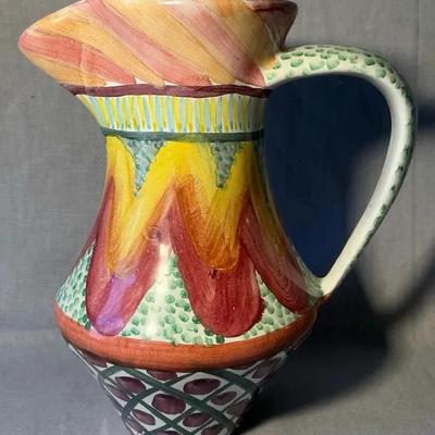 MacKenzie Childs Keukwnhof Pitcher 10"h