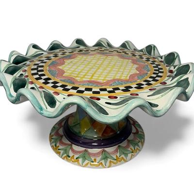 MacKenzie-Childs Fluted Cake Stand (12 Inch) (MBR105)